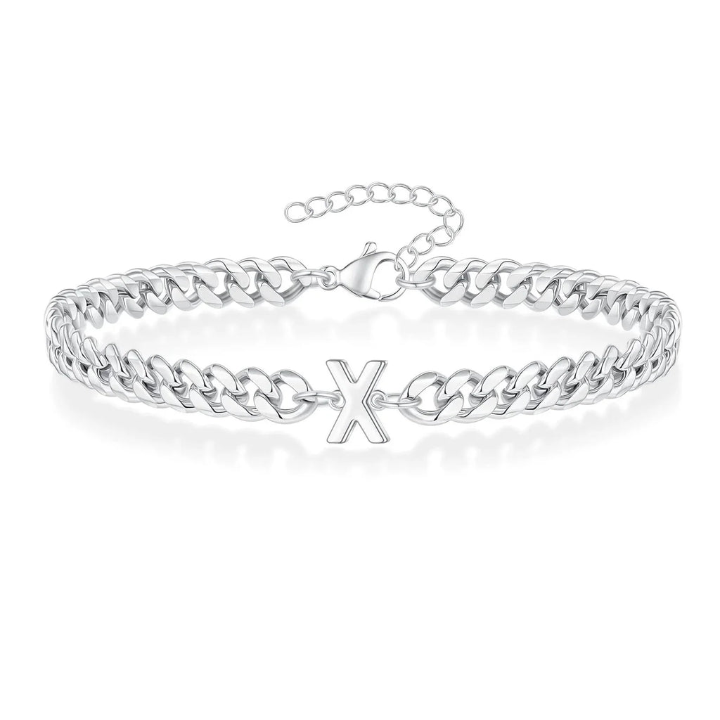 Couples Letter Initial Cuban Bracelet — product detail