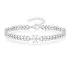 Couples Letter Initial Cuban Bracelet — product detail