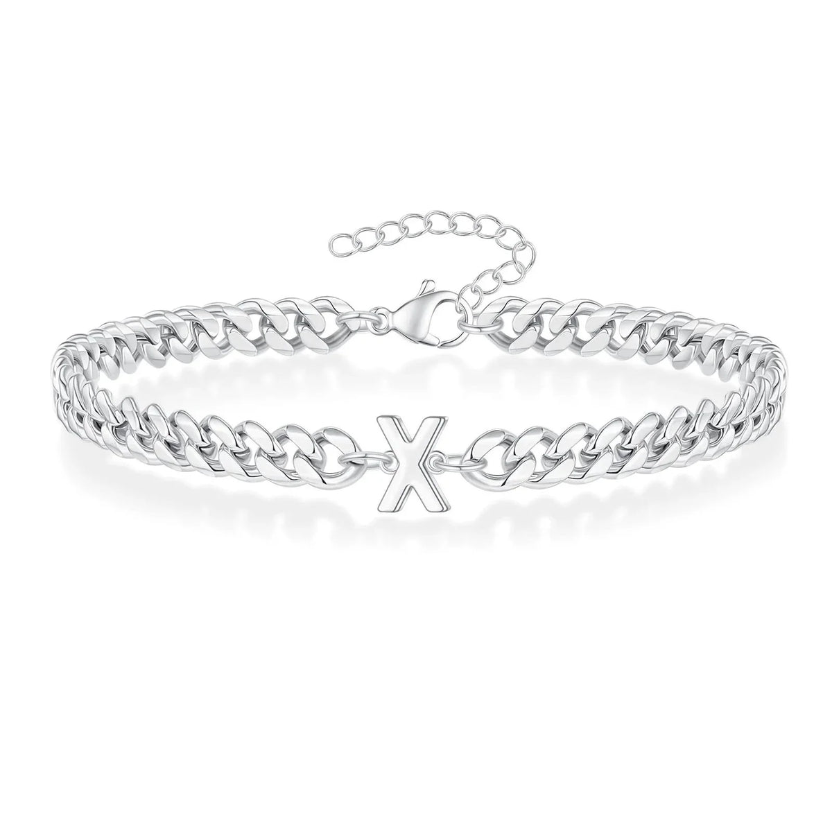 Couples Letter Initial Cuban Bracelet — product detail