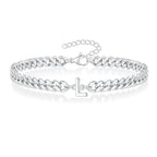 Couples Letter Initial Cuban Bracelet — product detail