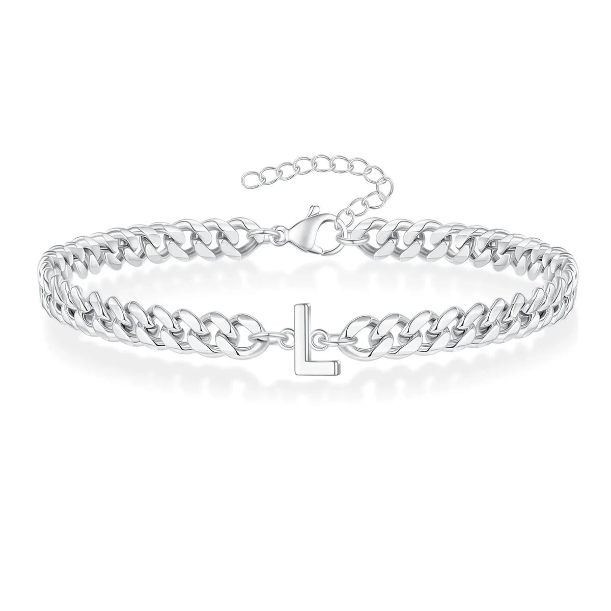 Couples Letter Initial Cuban Bracelet — product detail