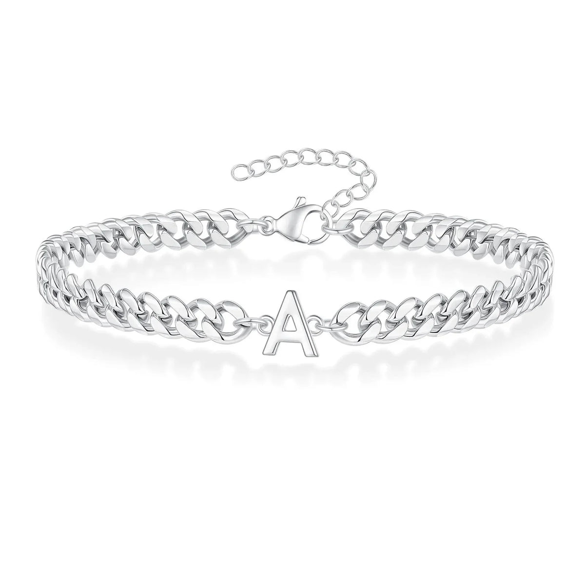 Couples Letter Initial Cuban Bracelet — product detail