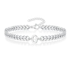 Couples Letter Initial Cuban Bracelet — product detail