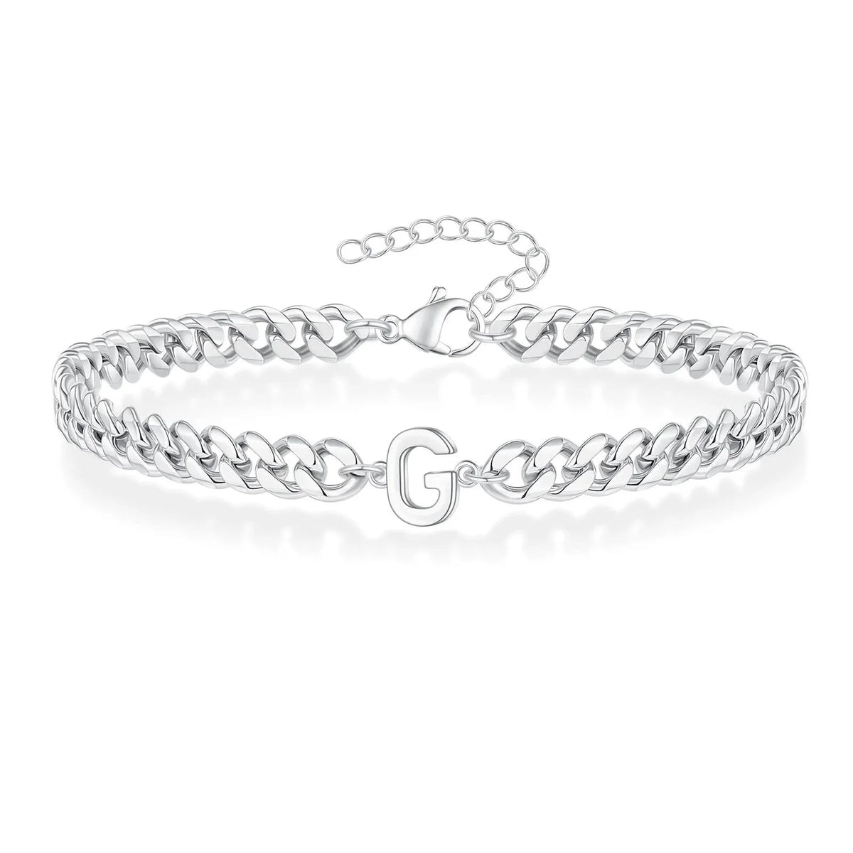 Couples Letter Initial Cuban Bracelet — product detail