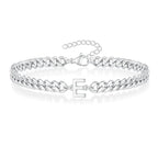 Couples Letter Initial Cuban Bracelet — product detail