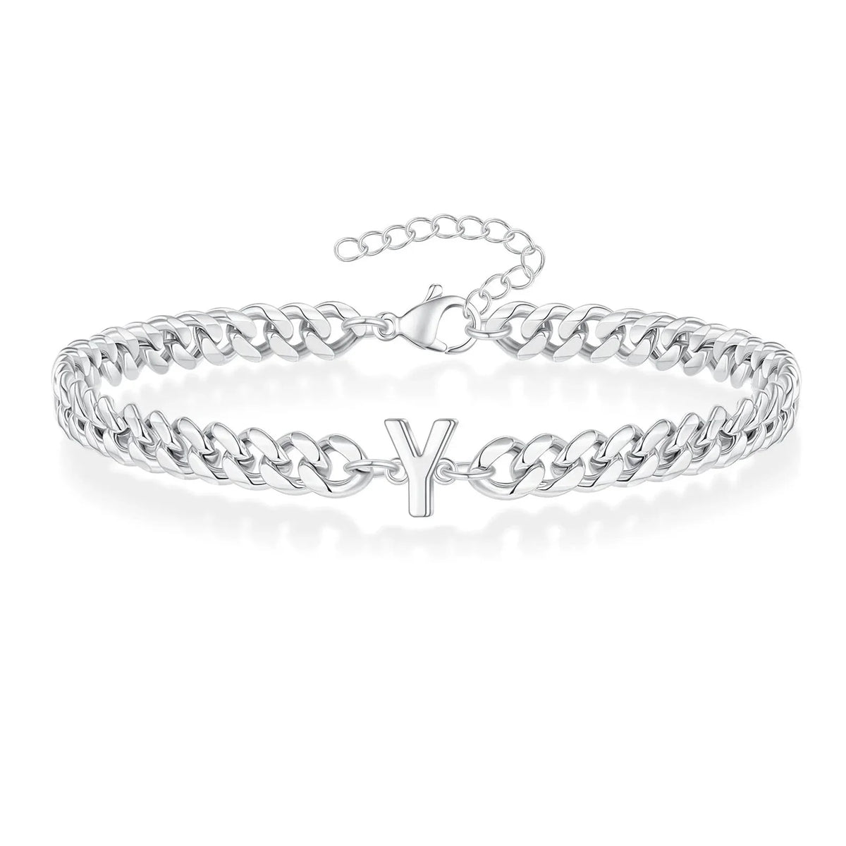 Couples Letter Initial Cuban Bracelet — product detail
