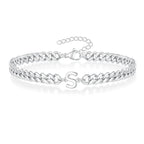 Couples Letter Initial Cuban Bracelet — product detail