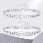Couples Letter Initial Cuban Bracelet — product detail