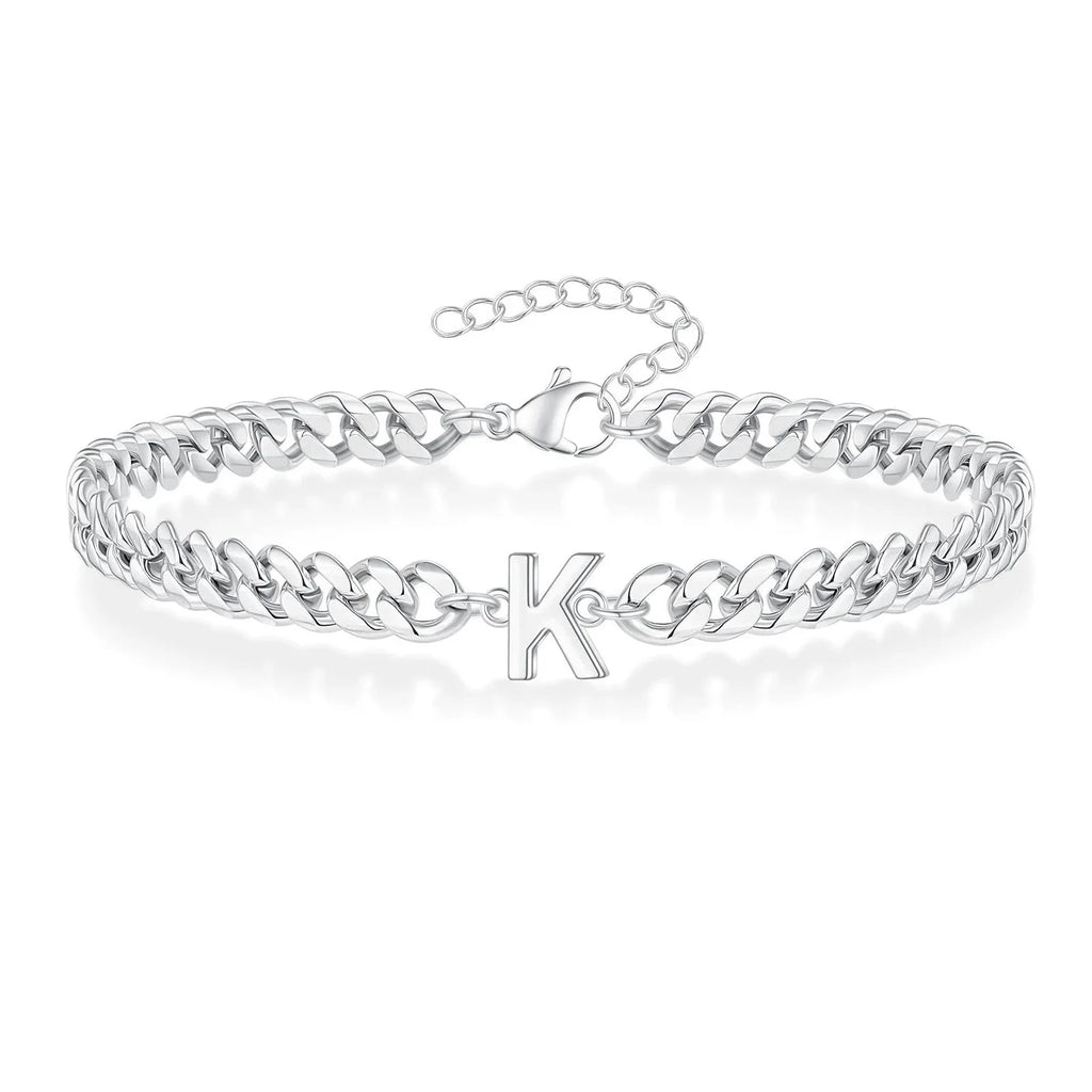 Couples Letter Initial Cuban Bracelet — product detail