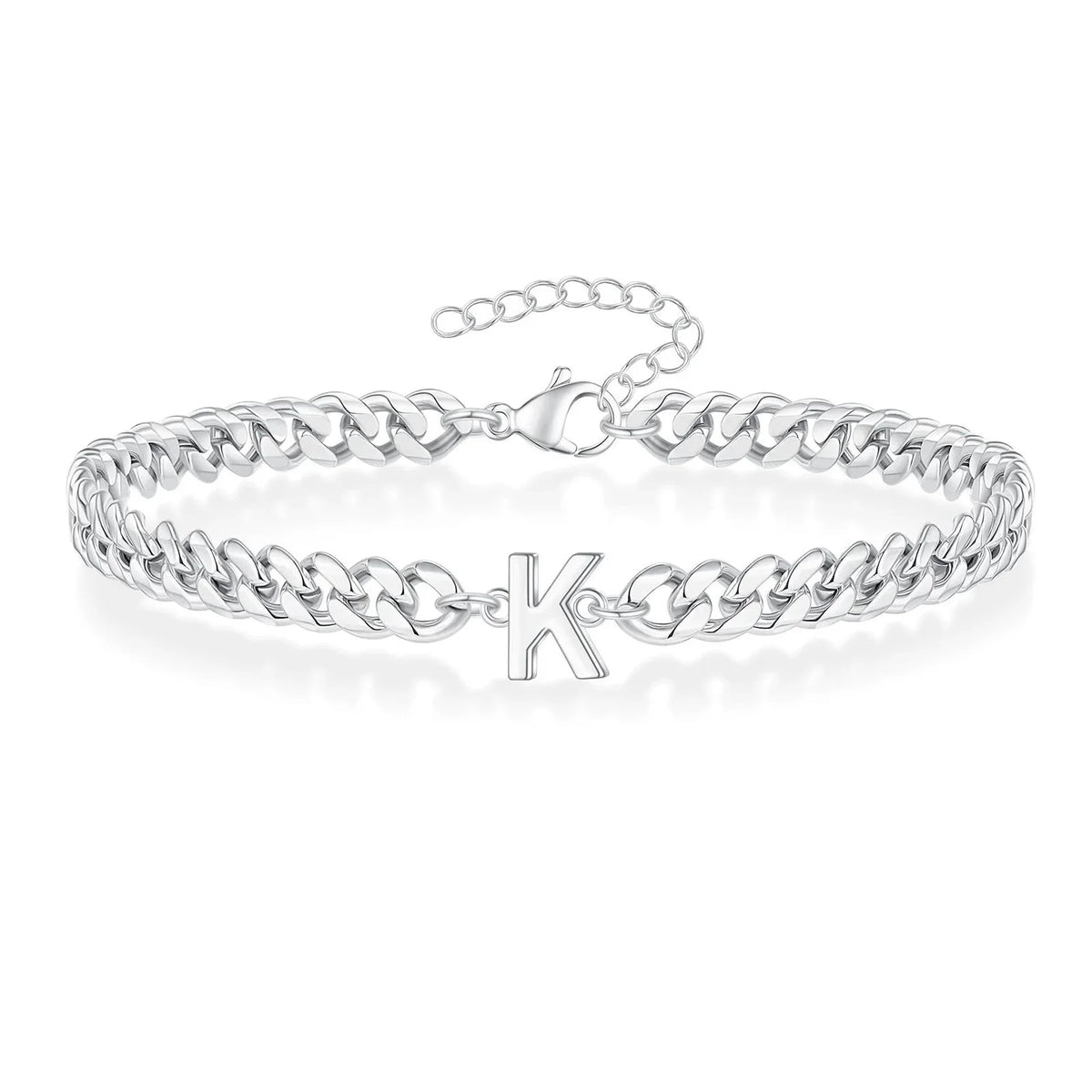Couples Letter Initial Cuban Bracelet — product detail