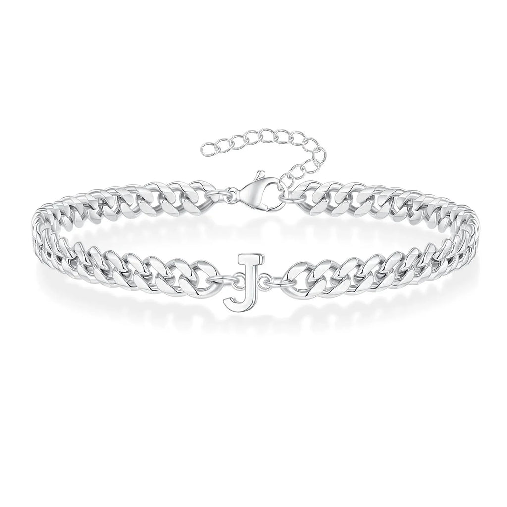 Couples Letter Initial Cuban Bracelet — product detail