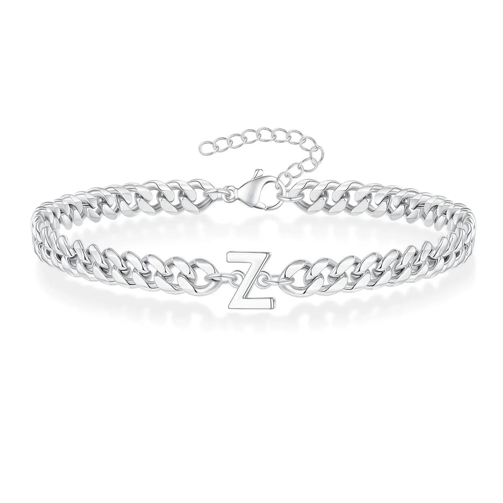 Couples Letter Initial Cuban Bracelet — product detail
