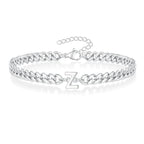 Couples Letter Initial Cuban Bracelet — product detail