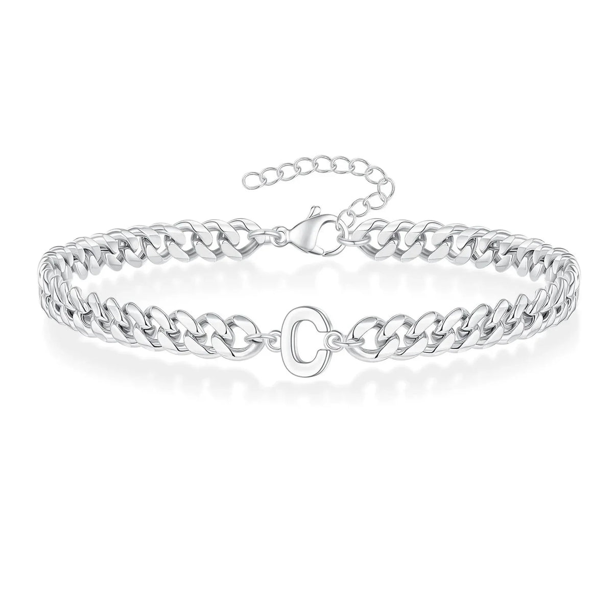 Couples Letter Initial Cuban Bracelet — product detail