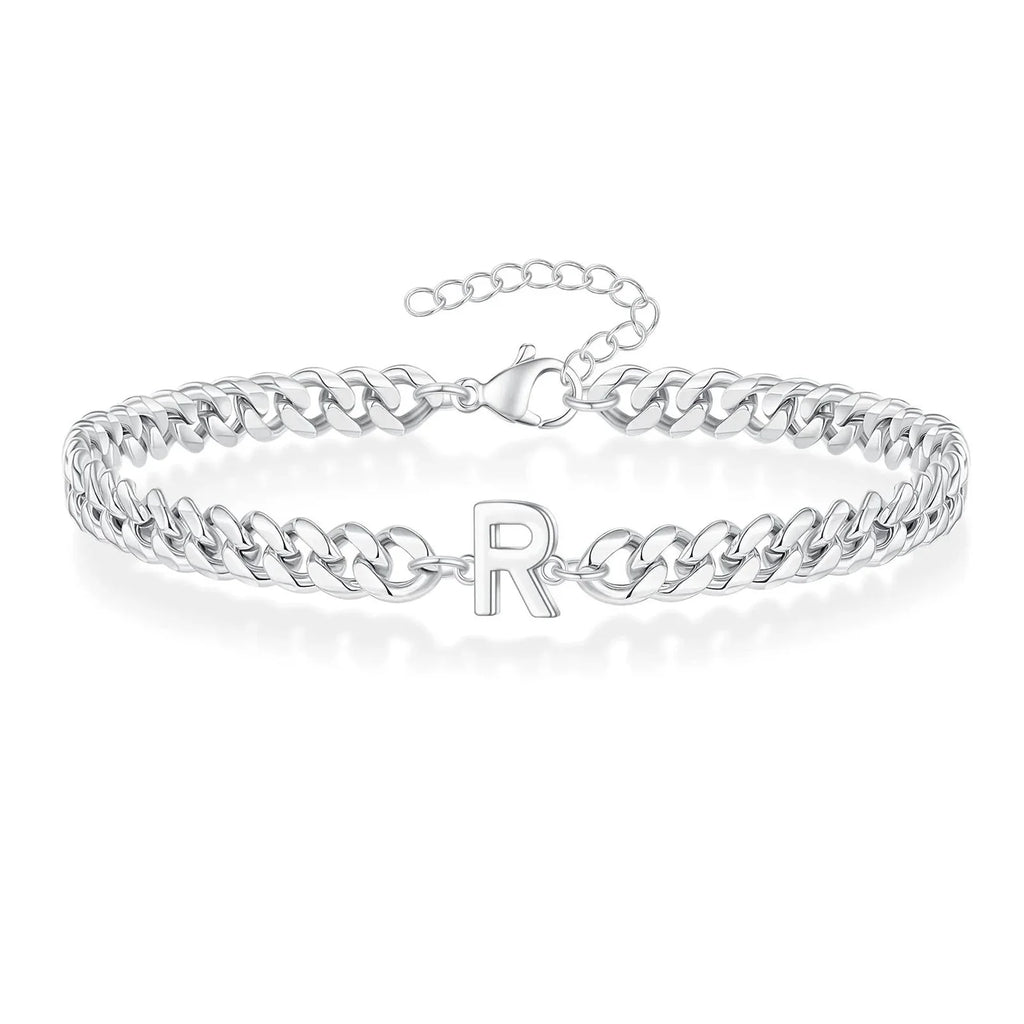 Couples Letter Initial Cuban Bracelet — product detail