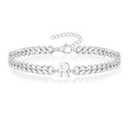 Couples Letter Initial Cuban Bracelet — product detail