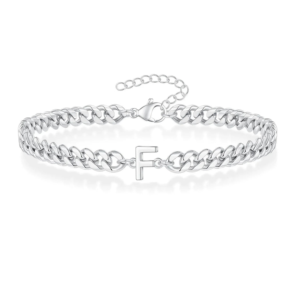 Couples Letter Initial Cuban Bracelet — product detail