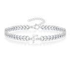 Couples Letter Initial Cuban Bracelet — product detail