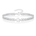 Couples Letter Initial Cuban Bracelet — product detail