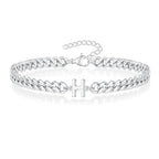 Couples Letter Initial Cuban Bracelet — product detail