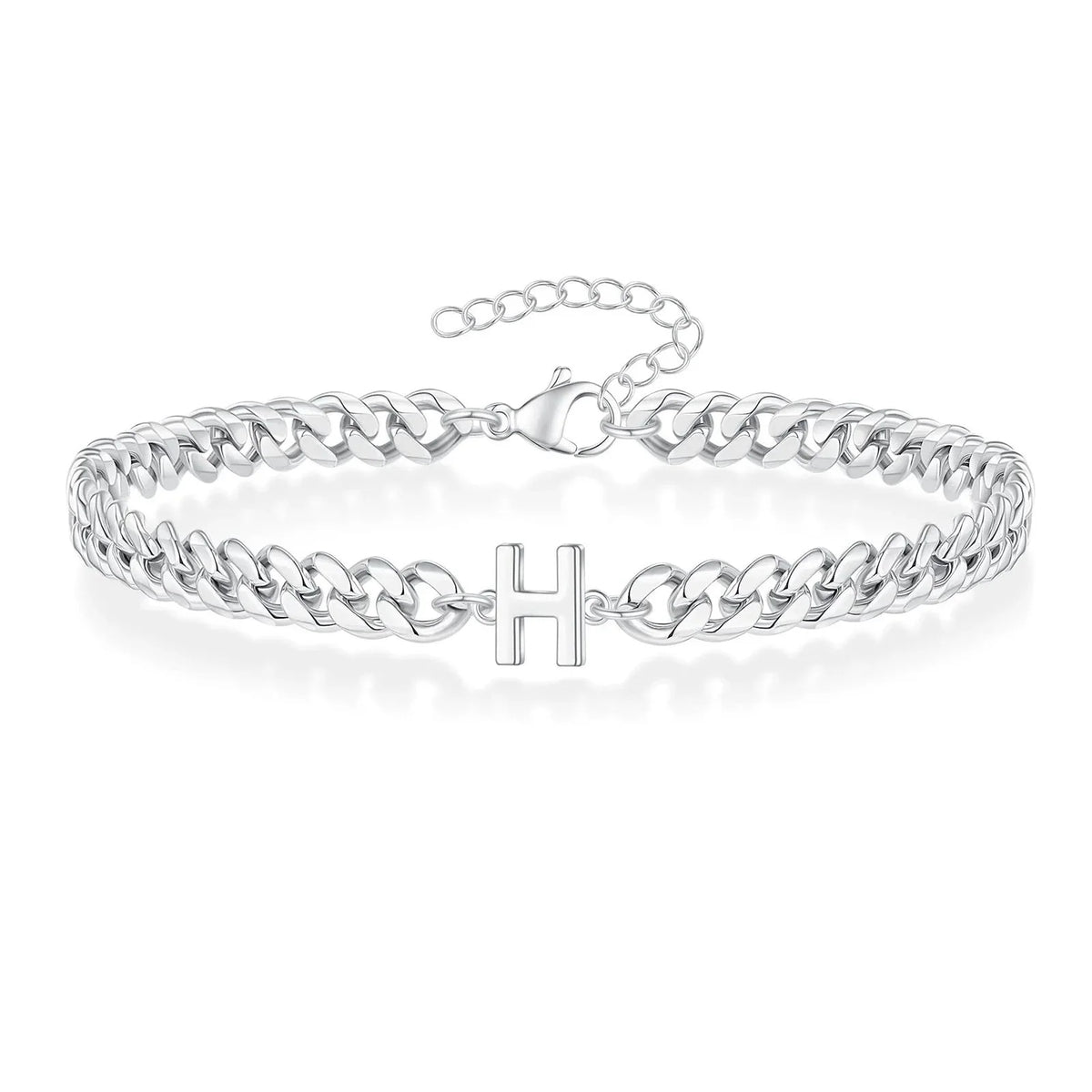Couples Letter Initial Cuban Bracelet — product detail