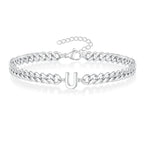 Couples Letter Initial Cuban Bracelet — product detail