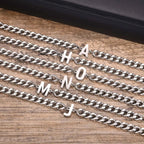 Couples Letter Initial Cuban Bracelet — product detail