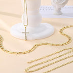 3pc 14k Layered Cross Necklace Stack — product detail