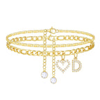 2pc 14k Letter Initial & Sparkling Heart Anklet — product detail