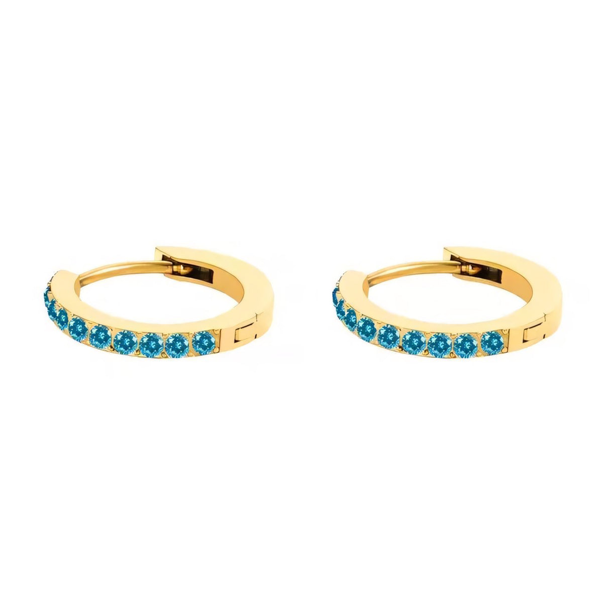 Dainty Birthstone Hoop Huggie Earrings — product detail