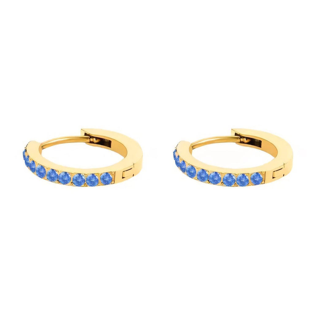 Dainty Birthstone Hoop Huggie Earrings — product detail