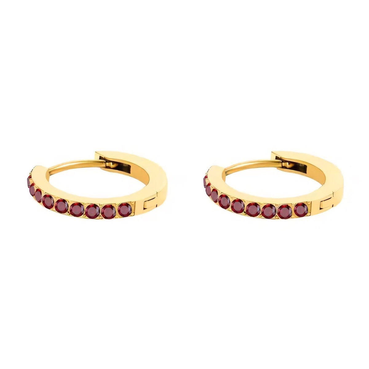 Dainty Birthstone Hoop Huggie Earrings — product detail