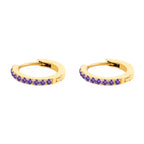 Dainty Birthstone Hoop Huggie Earrings — product detail