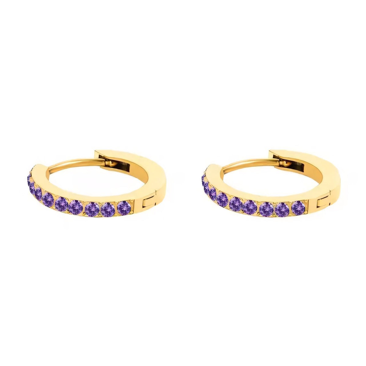 Dainty Birthstone Hoop Huggie Earrings — product detail