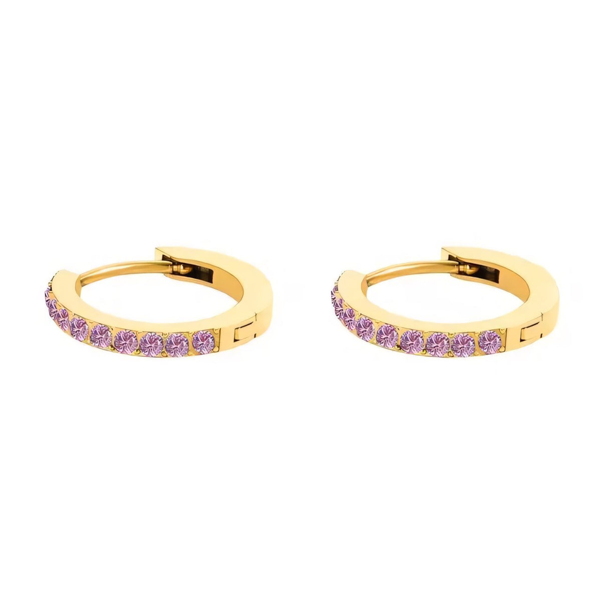 Dainty Birthstone Hoop Huggie Earrings — product detail