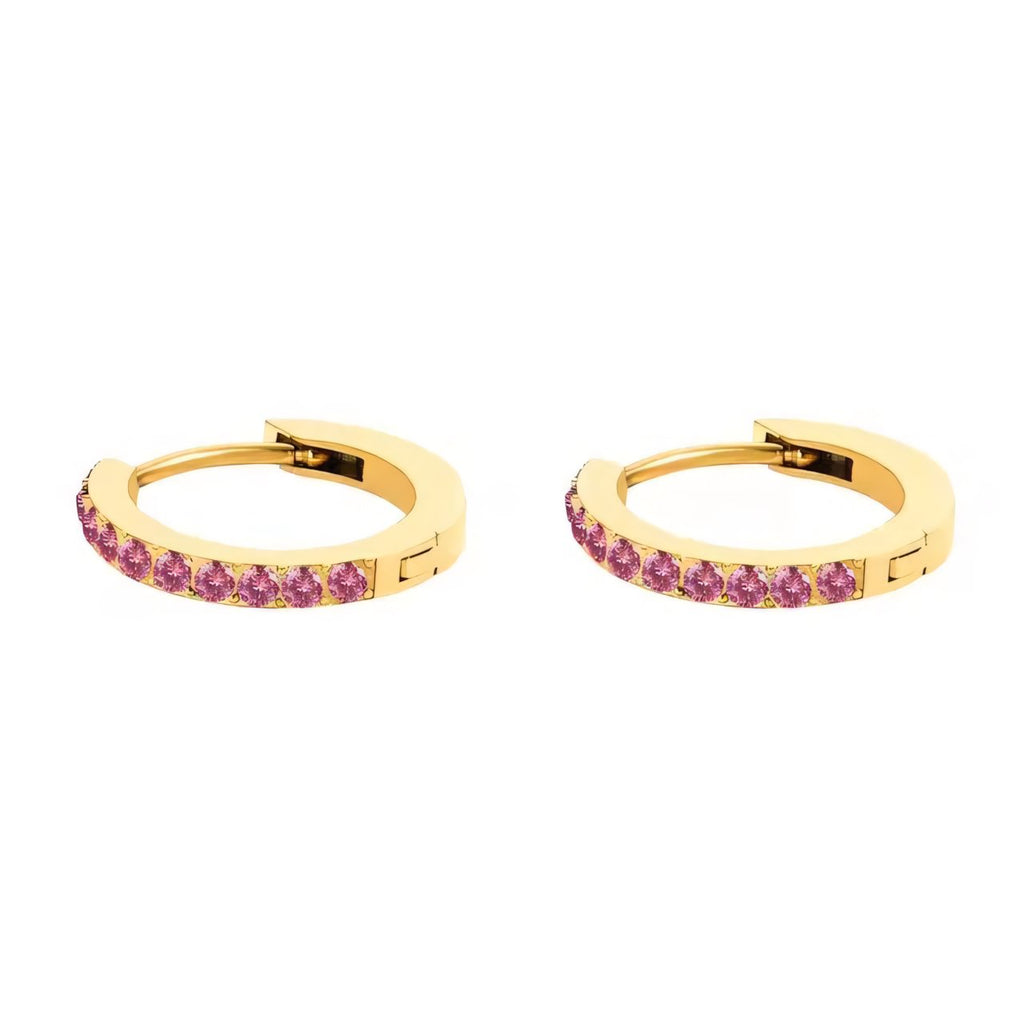 Dainty Birthstone Hoop Huggie Earrings — product detail