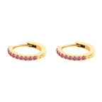 Dainty Birthstone Hoop Huggie Earrings — product detail