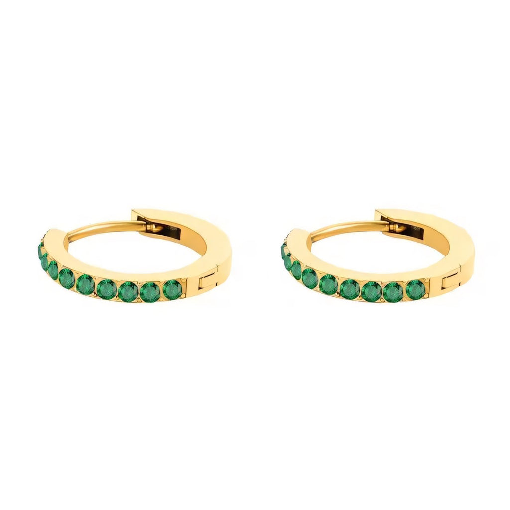 Dainty Birthstone Hoop Huggie Earrings — product detail