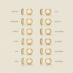 Dainty Birthstone Hoop Huggie Earrings — product detail