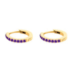 Dainty Birthstone Hoop Huggie Earrings — product detail