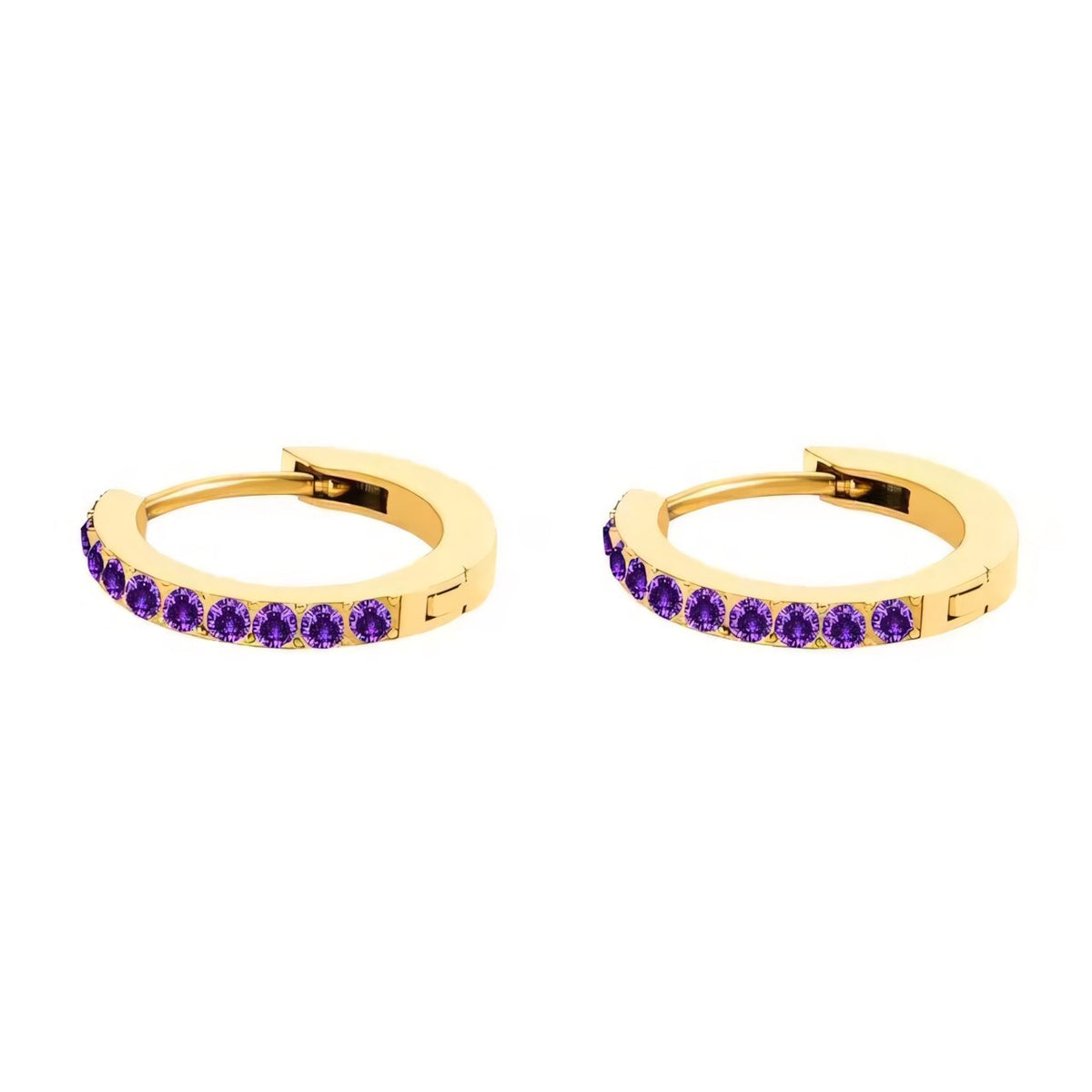 Dainty Birthstone Hoop Huggie Earrings — product detail