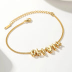 Dainty Bubble Letter Name Bracelet — product detail