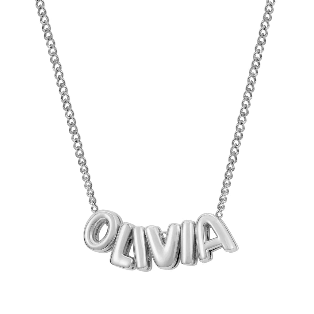 Dainty Bubble Letter Name Necklace — product detail
