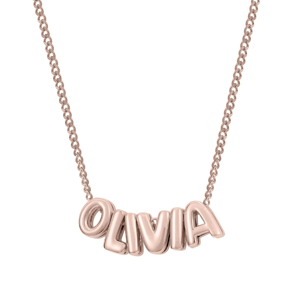 Dainty Bubble Letter Name Necklace — product detail