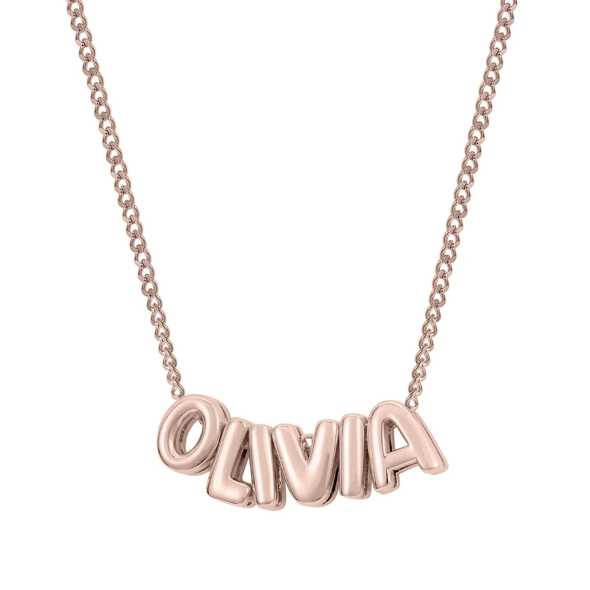 Dainty Bubble Letter Name Necklace — product detail