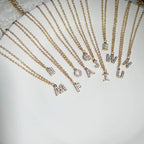 Dainty Chain Sparkling Initial Bracelet — product detail