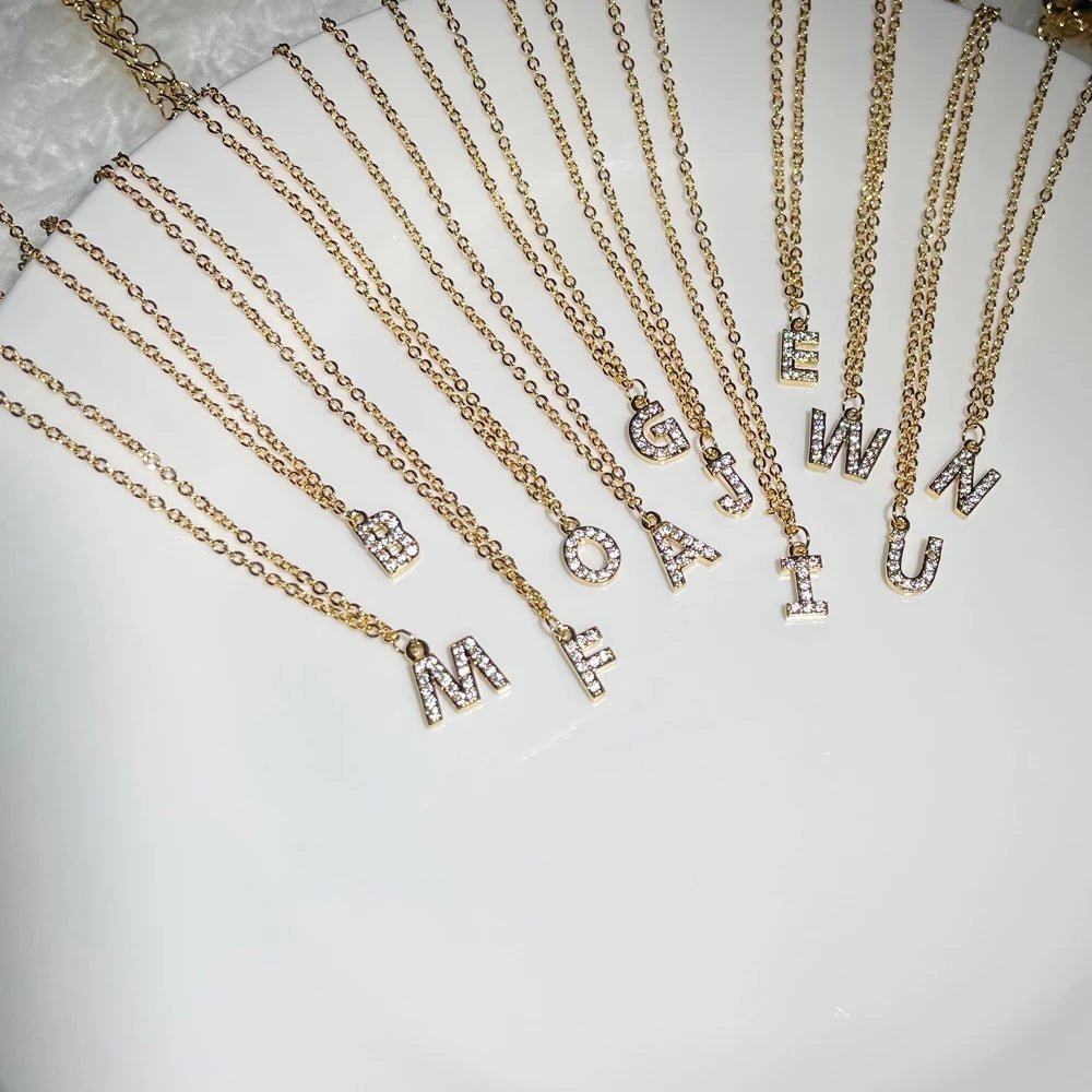 Dainty Chain Sparkling Initial Bracelet — product detail