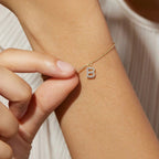 Dainty Chain Sparkling Initial Bracelet — product detail
