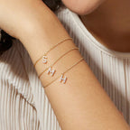 Dainty Chain Sparkling Initial Bracelet — product detail