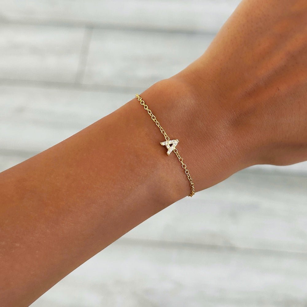Dainty Initial Chain Bracelet — product detail